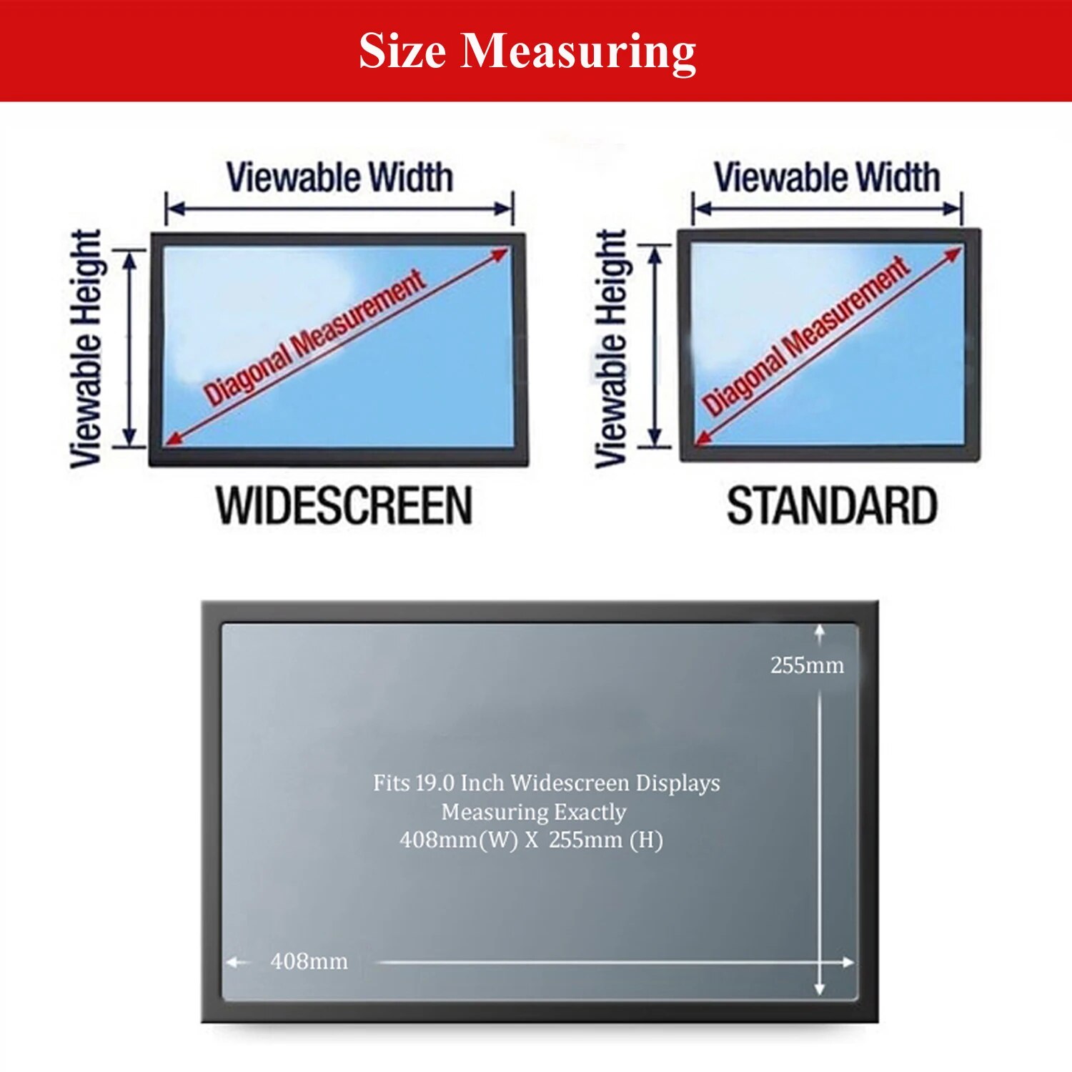 19 inch Anti-Glare Computer Privacy Filter Screen Protector Film for Desktop Monitor Widescreen 16:10 Aspect Ratio. 