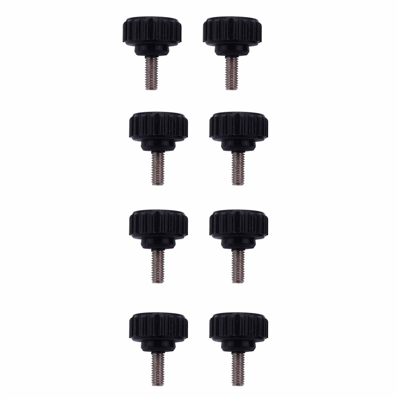 x 10mm Round Screw on Thumbscrews Knurled Clamping Knob 8 Pcs