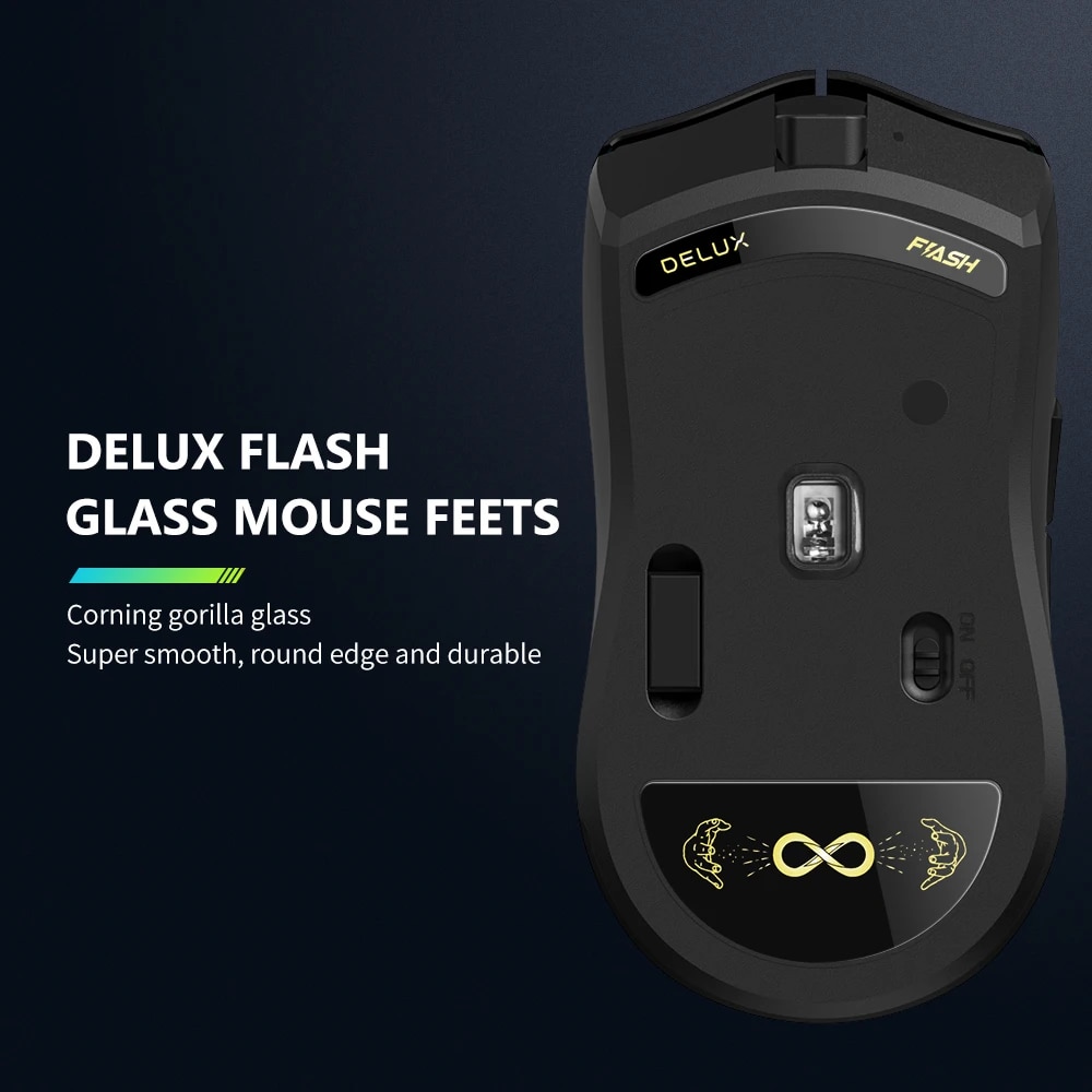 Delux M800 PRO PAW3395 Wireless Gaming Mouse Bluetooth Tri-Mode Connection 26000DPI Huano Pink Switches Macro Mice For PC Gamer. 