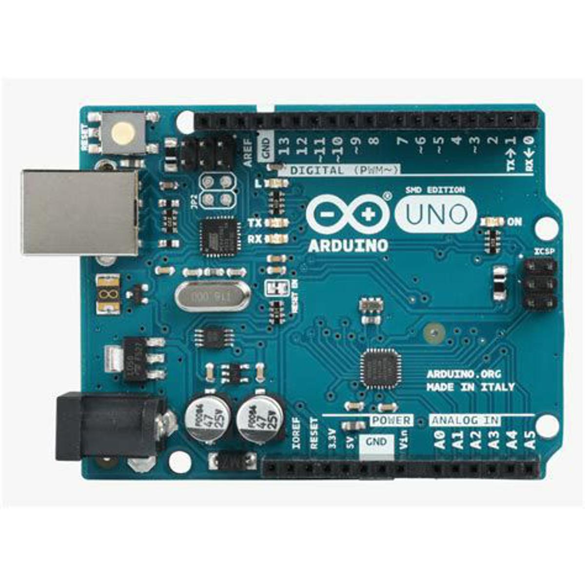 Arduino Uno R3 microcontroller board based on the ATmega328P