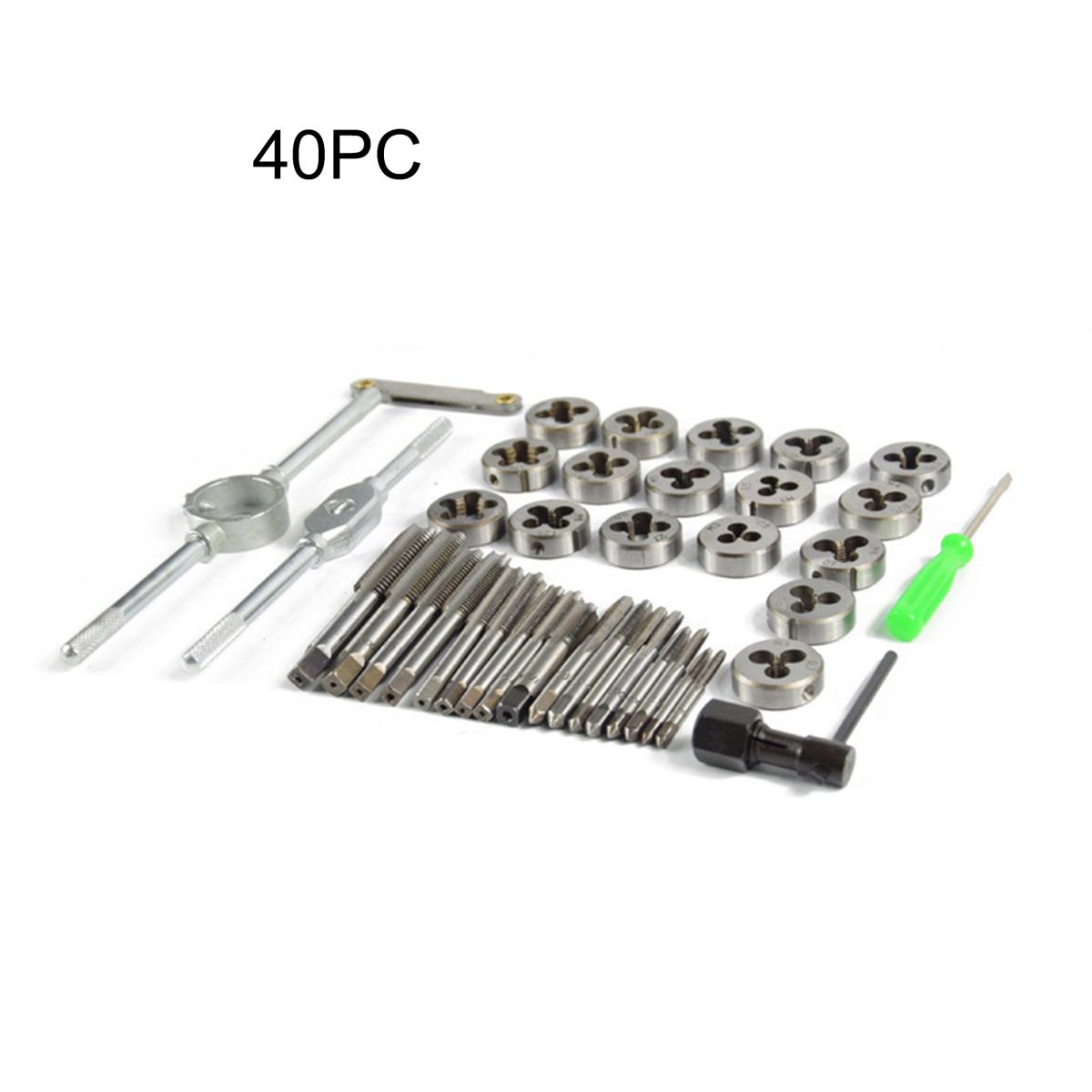 40Pcs Tap Die Set High Hardness Stainless Imperial Threading Tool Renewing Tap Set for Tapping