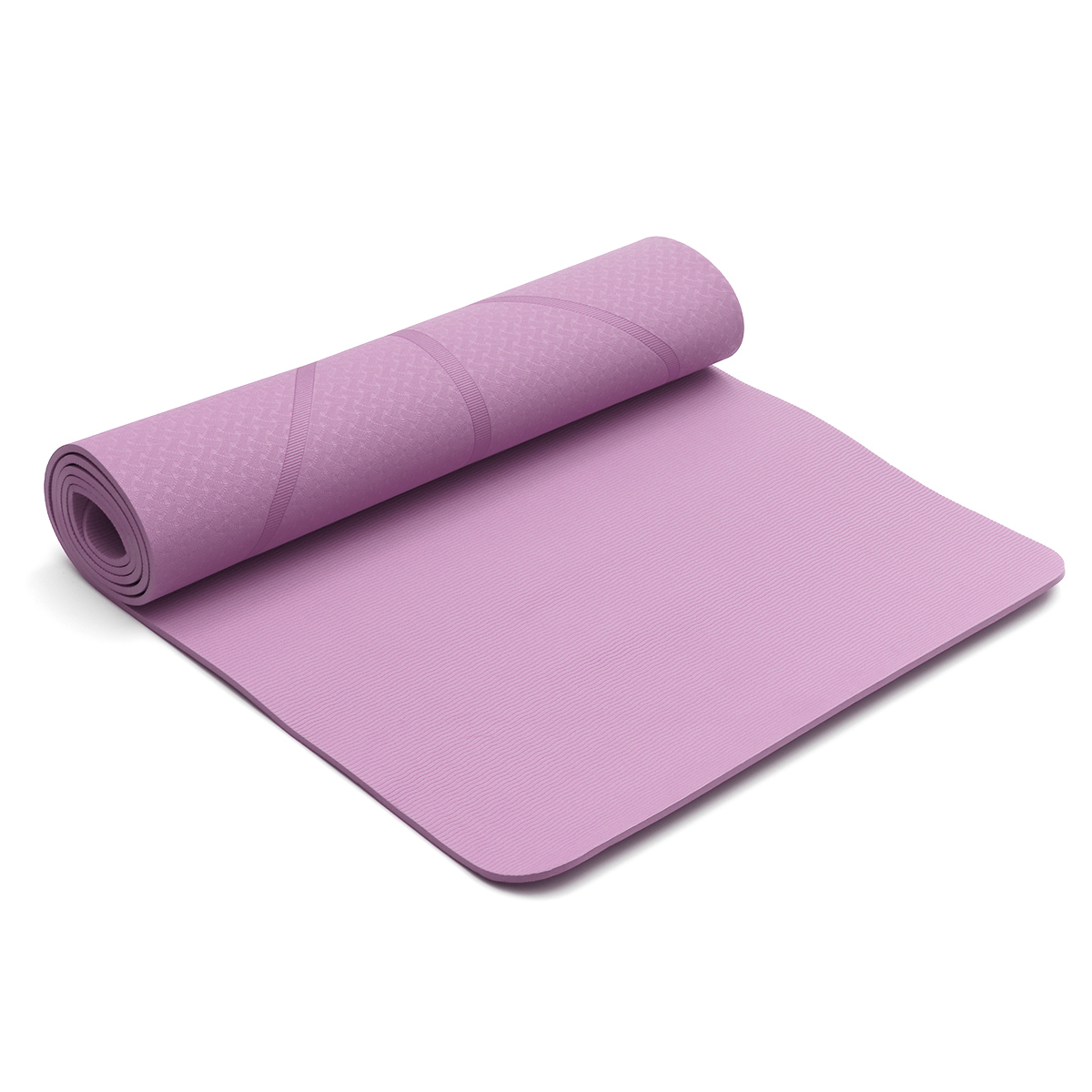 183x61cm 6mm Thick Double Color Non-slip TPE Yoga Mat Quality Exercise Sport Mat - Purple