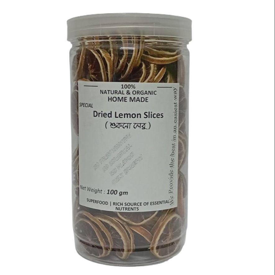Dry Lemon Slices, Kagzi Lemon Slice - 100gm Container Jar