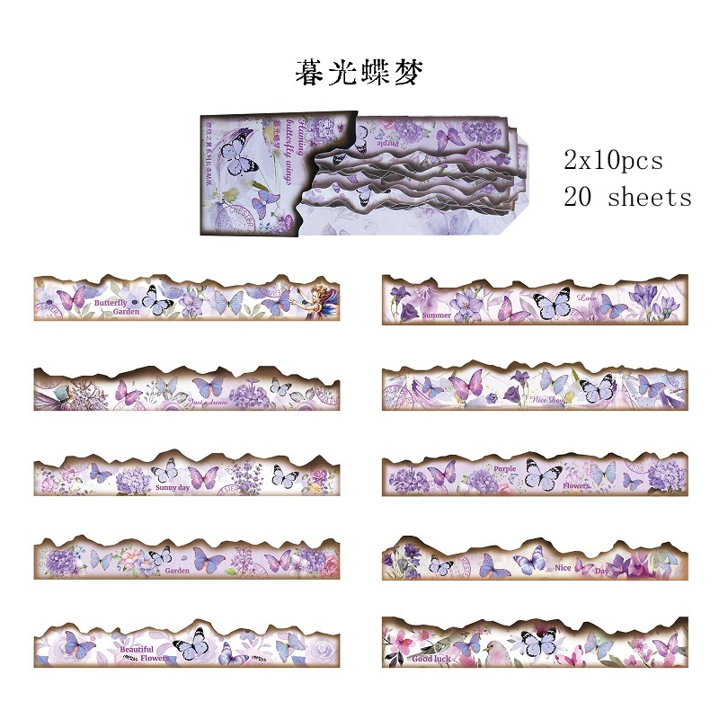 20pcs / bag Burning Wings series, retro style suitable for decorative stickers DIY diary notebook Scrapbook children's stationer