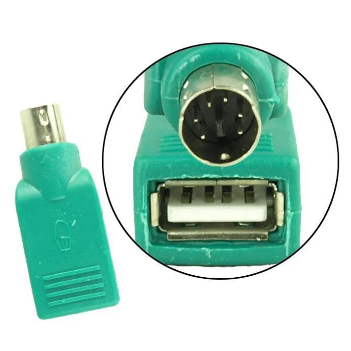 1Pair Keyboard Mouse Ps2 To Ps/2 Usb Adapter Converter For Usb Keyboard ...