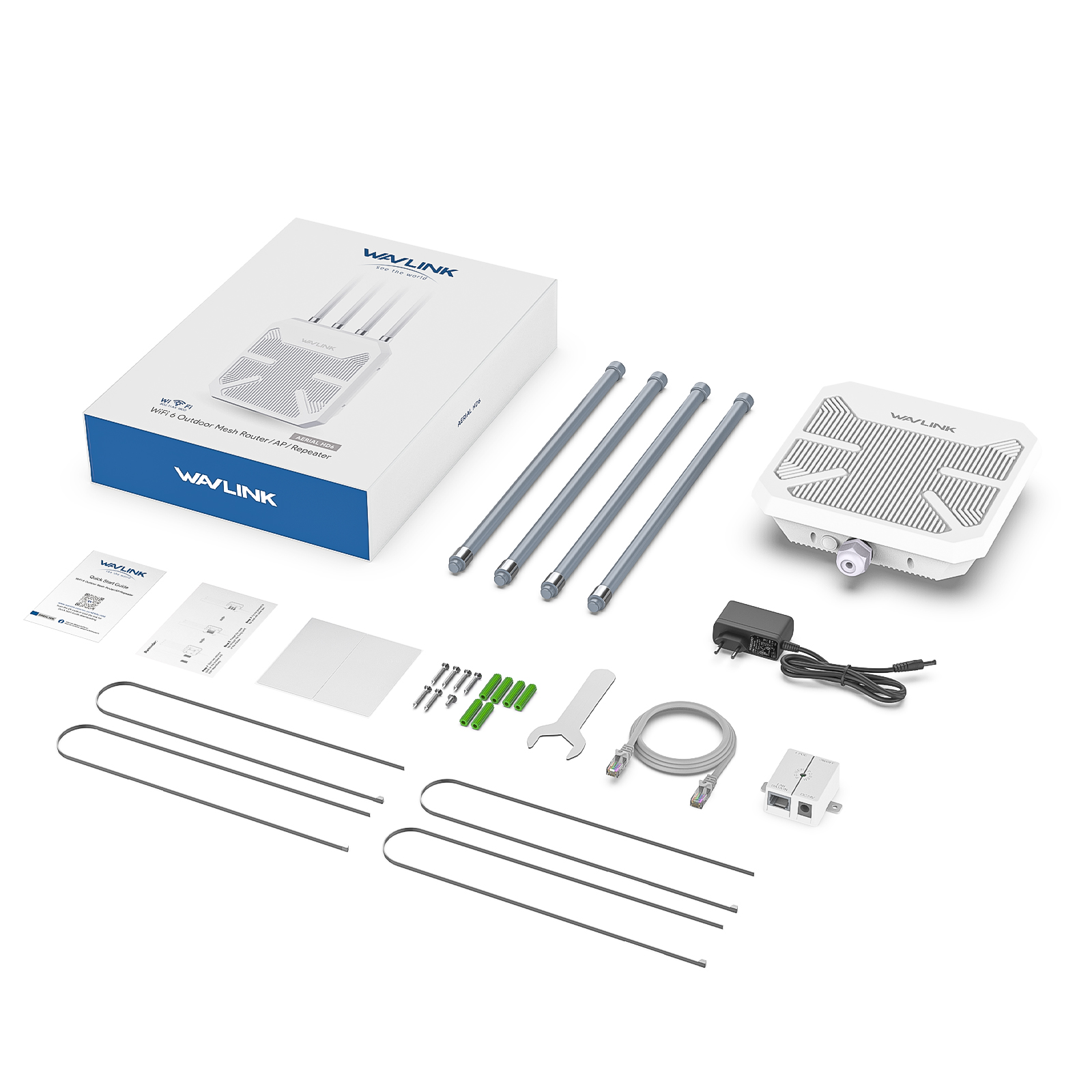 WAVLINK High Power AX1800/AX3000 WiFi6 Outdoor/Indoor Mesh/Router/ Dual Band 2.4G+5G Long Range Four Antennas Extender. 