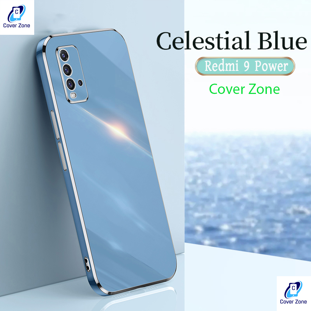 For Xiaomi Redmi 9 Power / Redmi 9T Plating Soft Casing Silicone Square Frame Phone Case For Redmi 9 Power Shiny Bling Back Cover - Camera - Phone Back Cover