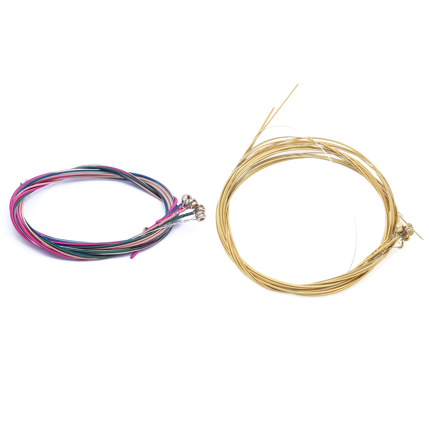 1 Set Rainbow Colorful Color String for Acoustic Guitar & 6 Pcs E, A, D, G, B, E nickel plated steel Guitar Strings Set - As shown. 