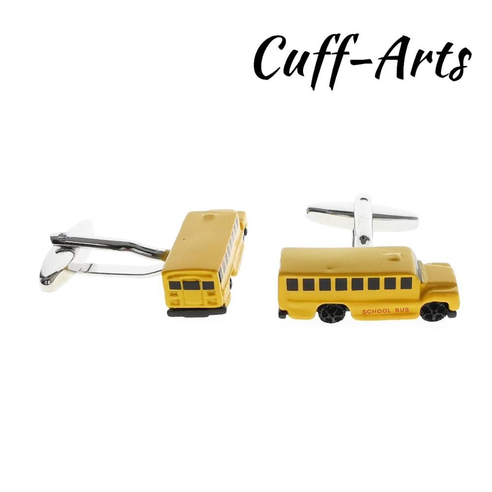 【happy one】Mens Cufflinks School Bus  Cufflinks Gifts for Men Gemelos Les Boutons De by Cuffarts C10551. 