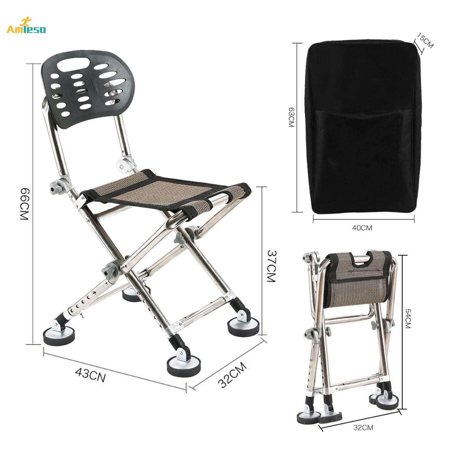 Fishing Chair Folding Camping Stool with Backrest for Backyard Balcony Beach. 