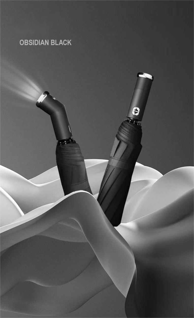 New Umbrella With Led Light Rotatable Handle Flashlight Umbrella Windproof And Rainproof Sturdy And Durable Sunny And Rainy. 