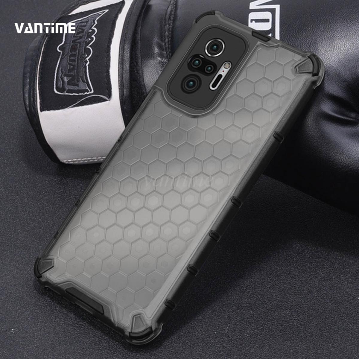Vantime for Xiaomi Redmi Note 10 pro honeycomb case transparent back anti-fingerprint cover