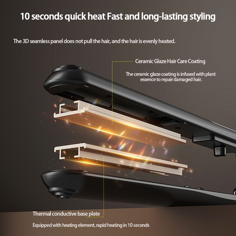 High Quality 2-In-1 Straightener And Curler, With 10s Rapid Heating, Suitable For Various Types Of Men And Women's Hair Types. 