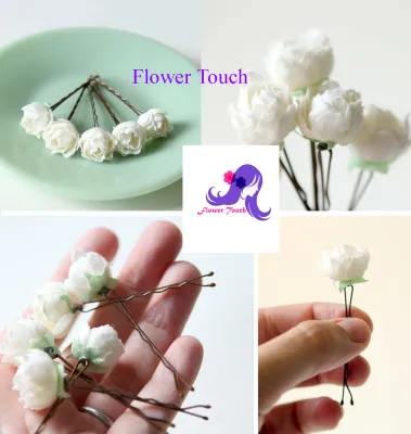 White flower deals bobby pins