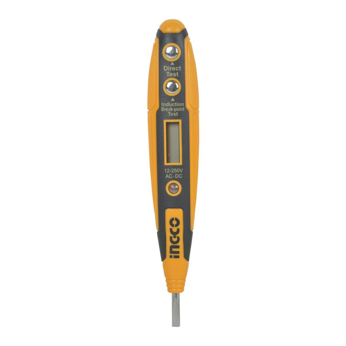 ING-AC/DC AC DC Voltage Detector Tester Digital AC DC 12-250V Non-Contact AC DC Voltage Meter Digital Tester Pen With Night Sight Induction Multi Sensor LCD Display Electric Test Pen