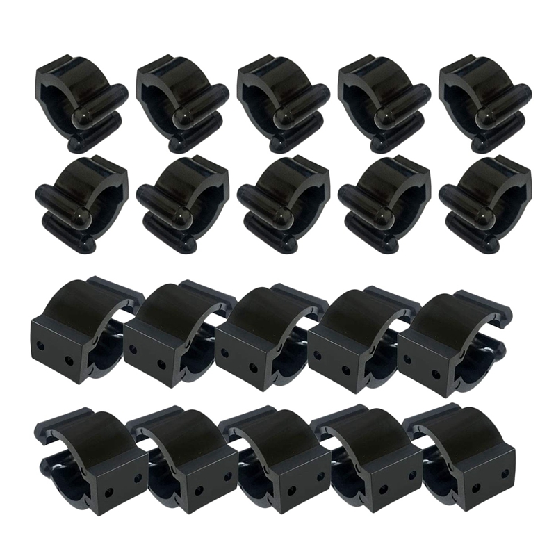 20 Pieces Regular Fishing Rod Storage Clips, Fishing Pole Holder Clip Storage Rack, 2 Style & 10Pcs Each Style - Big for Hold Handle, Small for Hold Your Pole. 