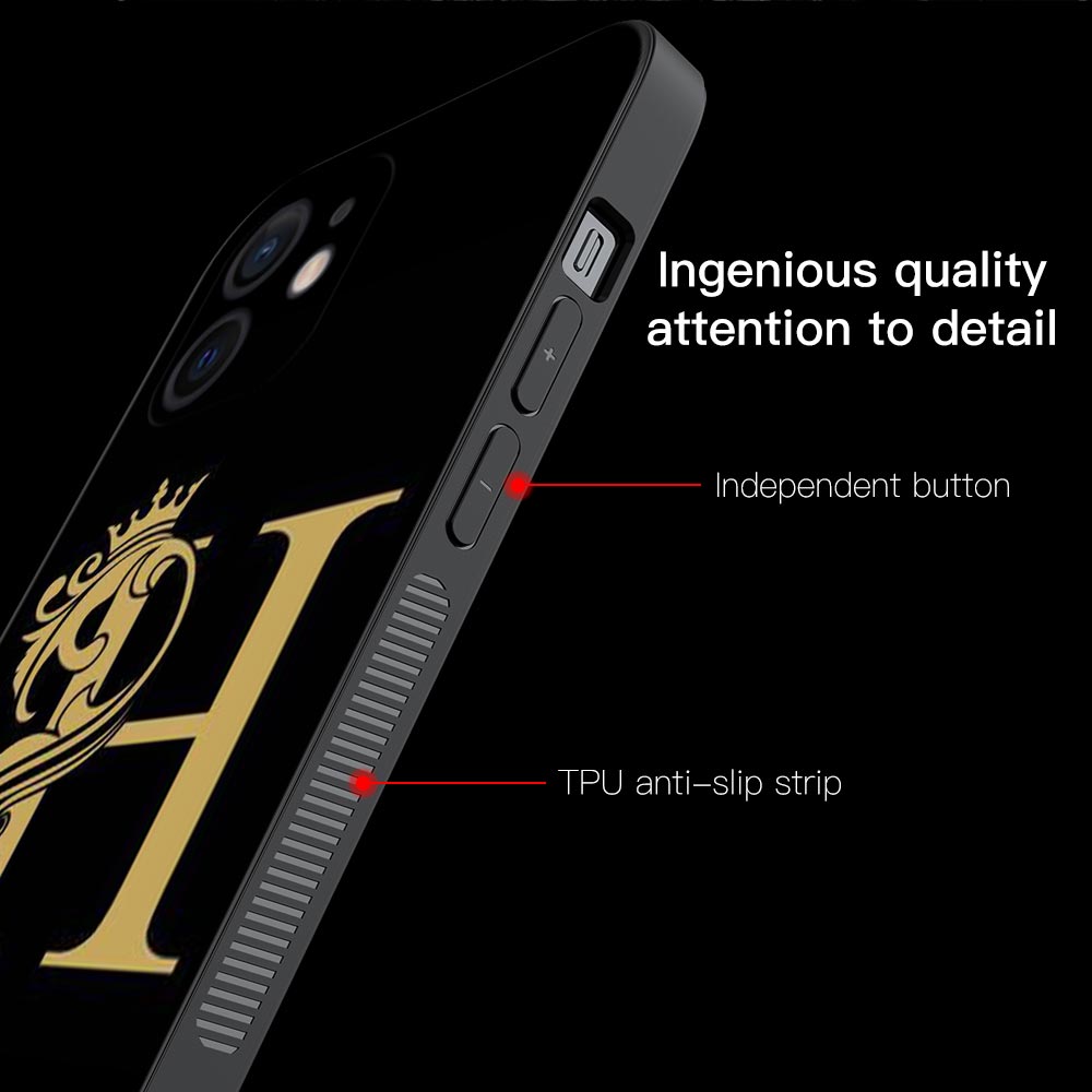 Luxury Gold Royal Crown Letter A-Z Phone Case For Apple iPhone 15 14 13 12 11 Pro Max 15Plus 14Plus 13Mini XS XR X 7 8 Funda. 