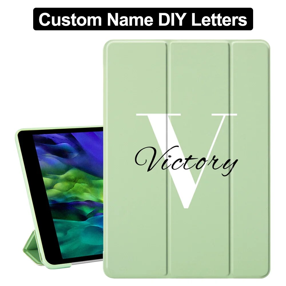 Personalise ipad Case Custom Name DIY Letters for Air 4 10.2 8th Generation 2020 7th 6th Pro 11 2018 Mini 2 5 Air 3 Cover 10.5. 