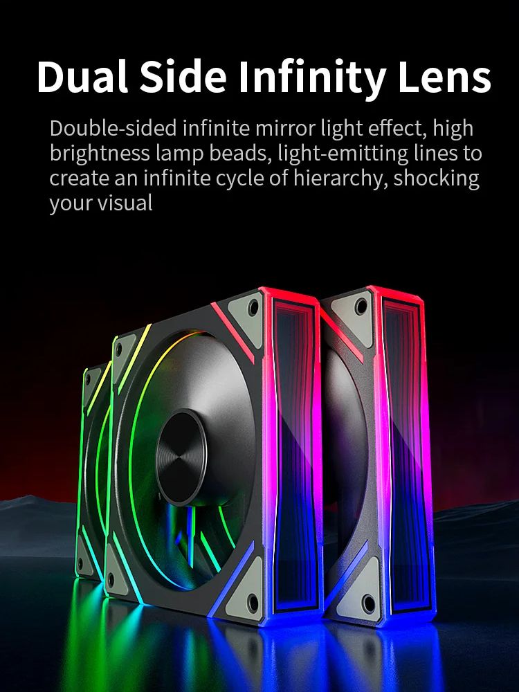TEUCER Prism S1 Chassis Fan 120MM ARGB 5V 3Pin PWM PC Cooling Fan Cooler for PC Case 800 to 1800RPM CPU Radiator Fan. 