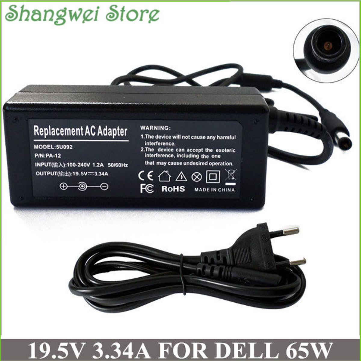 19.5V 3.34A 65W Laptop Power Adapter Charger For Dell Inspiron N5010 N5030 N5050 N5110 N7010 N7110 PA-12 PA-2E