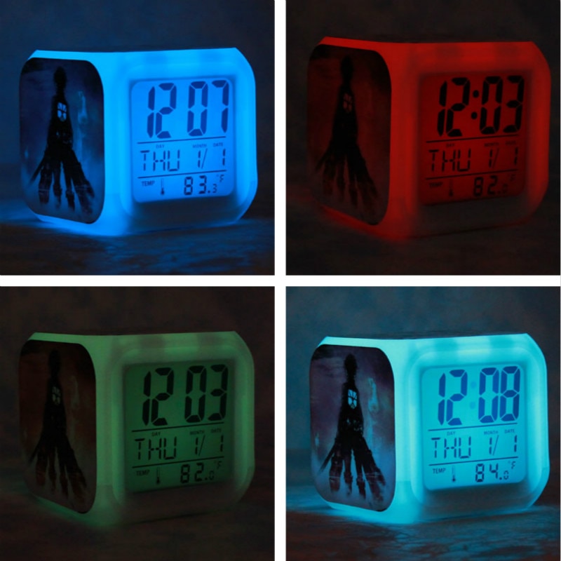New pokemon go Digital 7 Colors Change LED Digital Alarm Clock Night light Colorful Changing clock. 