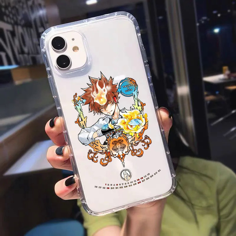 【Sarcasmsm】Cute Katekyo Hitman Reborn Shockproof Phone Case for IPhone 13 Pro Max 7 XS 11Pro 12 X XR SE2 8 6Plus Funny Anime Soft TPU Cover. 