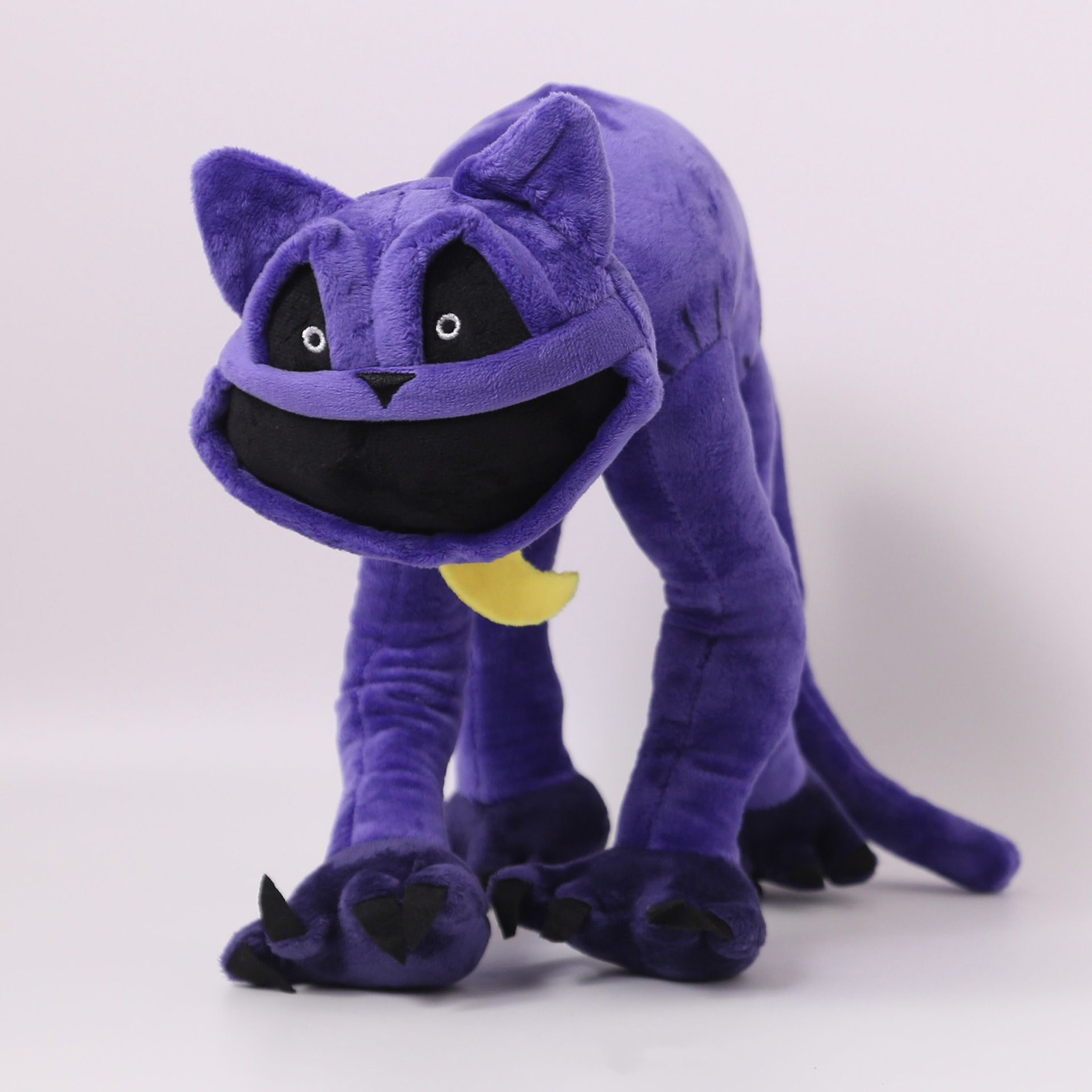 Vividaea Soft Plush Fabric Toy Big Mouth Smiling Purple Cat Plush Toy Soft Stuffed Animal Pillow for Game Fans Children Fluffy Catnap Plush Toy Unique Gift Idea Fluffy Cat Plush. 