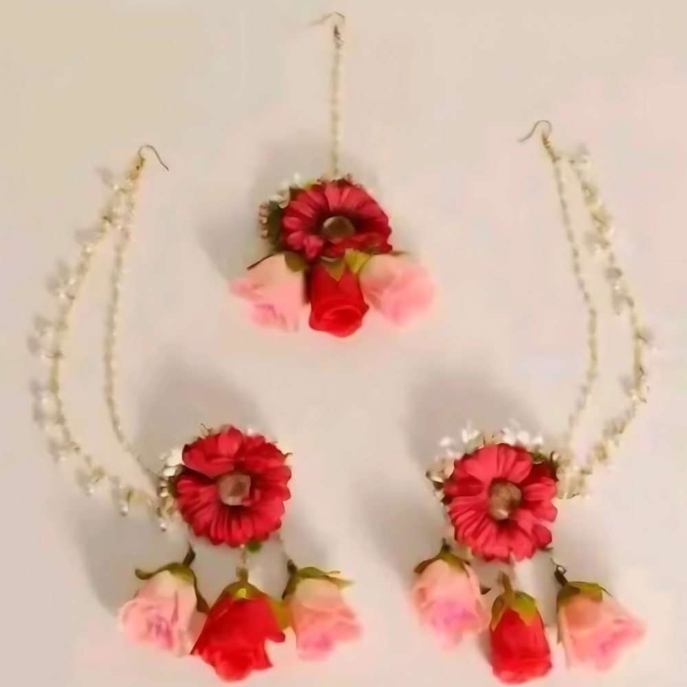 Artificial Flower Bridal/Non-Bridal Jewellery Set For Women Exquisite  Artificial Flower Jewellery Set, Perfect For Both Bridal And Non-Bridal