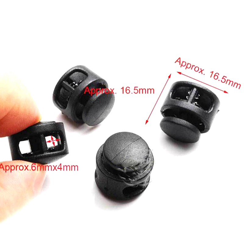 LINGS 10 pcs/lot 2 Hole Toggle Clip Stopper Shoelace Cord Buckles Bag Parts Accessories Multi Colors Plastic Paracord Cord Lock Clamp. 