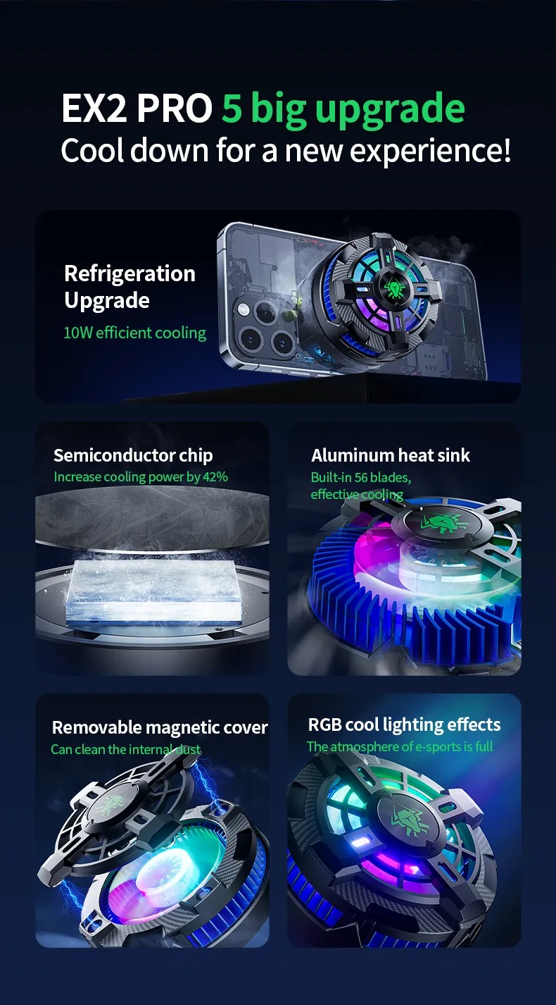 Plextone EX2 Pro RGB Magnetic Radiator Phone Cooler. 