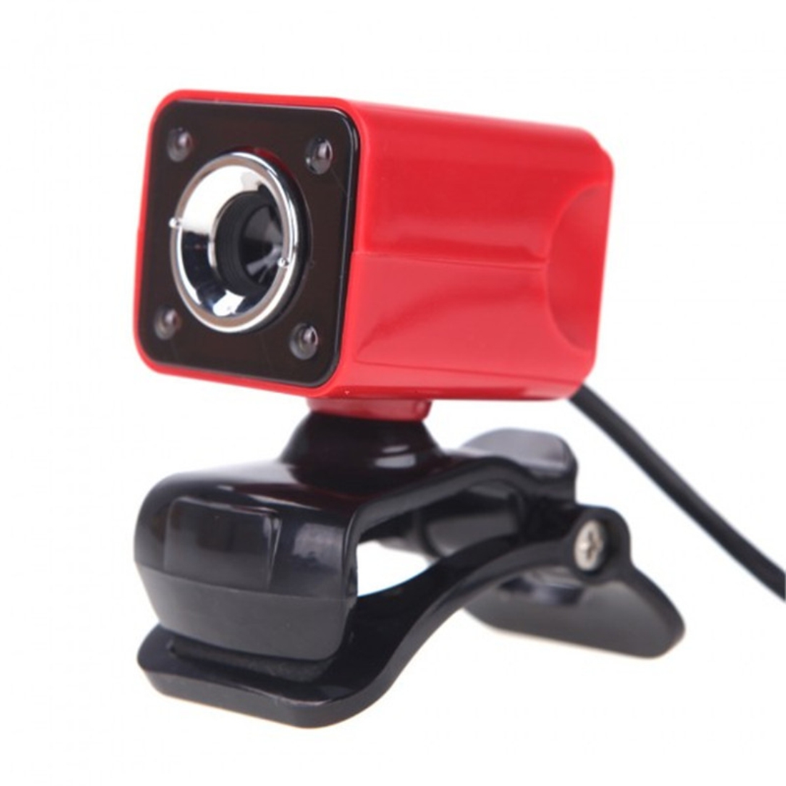A862 360 Degree Rotatable 480P WebCam USB Wire Camera with Microphone & 4 LED lights for Desktop Skype Computer PC Laptop, Cable Length: 1.4m. 
