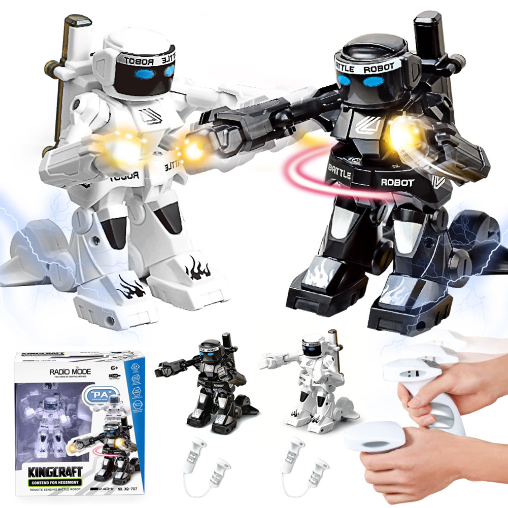 2pcs Boxing Sparring Robot 2.4g Remote Control Intelligence Fighting Robot Toys With Light Sound For Children Gifts. 
