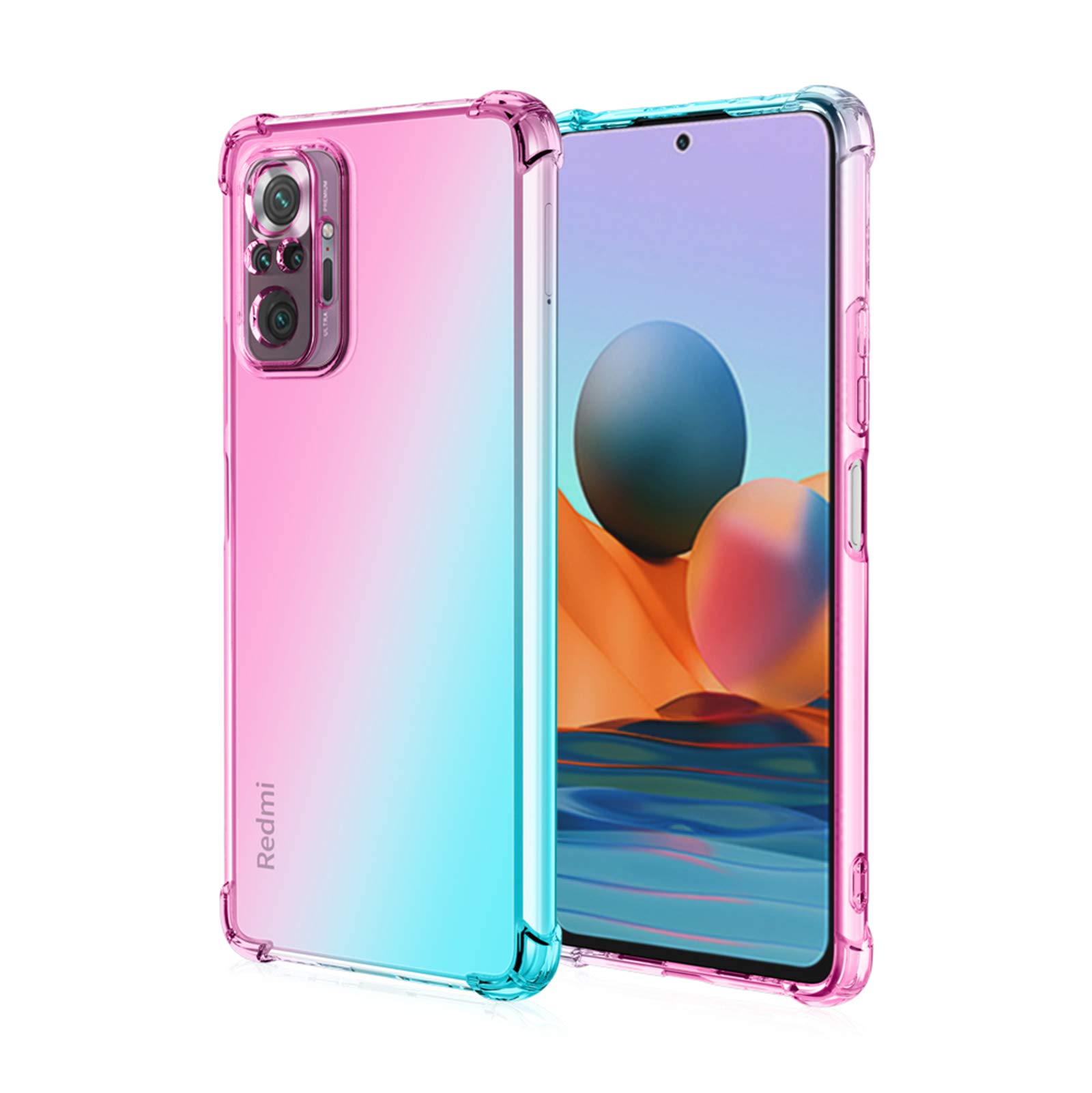 XINYEXIN Trasparente Cover per Xiaomi Redmi Note 10 Pro (4G 6.67), Custodia per Telefono Antiurto con Bordo Colorato, TPU+PC Bumper Crystal Clear Case - Viola