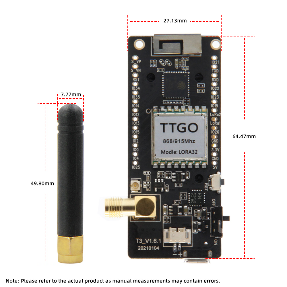 LILYGO® TTGO LoRa32 V2.1_1.6 Version 433/868/915Mhz ESP32 LoRa OLED 0.96 Inch SD Card Bluetooth WIFI Wireless Module ESP-32 SMA.