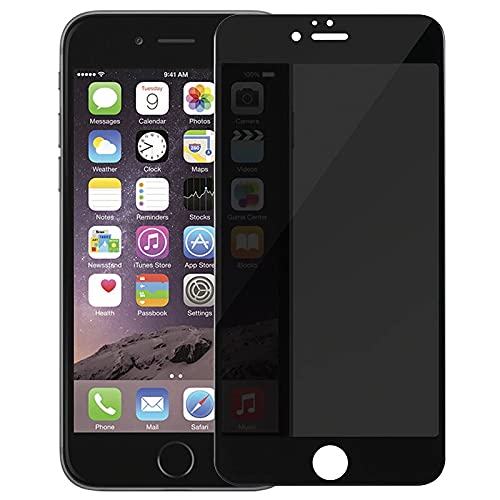 iPhone 6 Privacy Tempered Glass Screen Protector Full Coverage Anti-Spy Film 9H Hardness Upgraded Edge Protection Easy Installation Bubble Free - Black