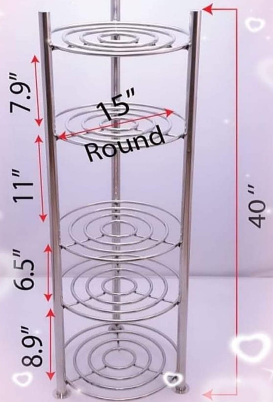 SKB 5 Tiers Saucepan Kitchen Frying Pan Pot Storage Rack Shelf Stand Kitchen Organizer -5 layer.