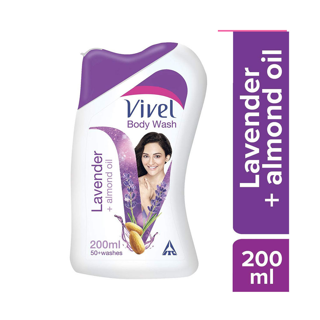 Indian Vivel Body Wash, Lavender & Almond Oil Shower Creme (200ml)