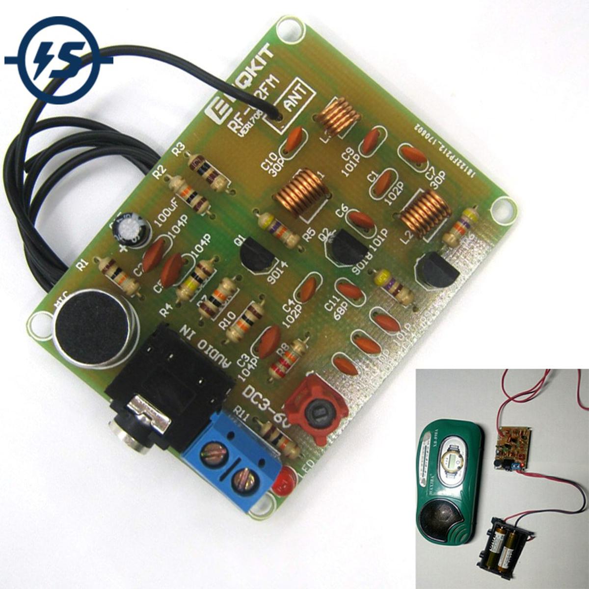 【happy one】88-108MHz FM Transmitter Module Electronic DIY Kits Frequency Wireless Microphone Transmitter Board Parts DC 3-6V FM Module