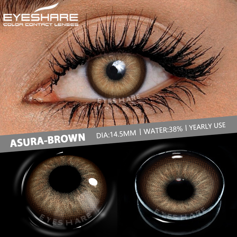 New Asura Brown Color Contact Lens with Lens Kit Box For Men & Women.1pair Asura Color contact lens For Eye makeup and Cosmetics. Asura Series Contact Lens. #Asura. 