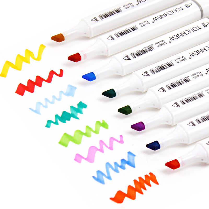 Baile Art Marker Pen Flat/Thick Tip 48 Colours Box for Artists .. 