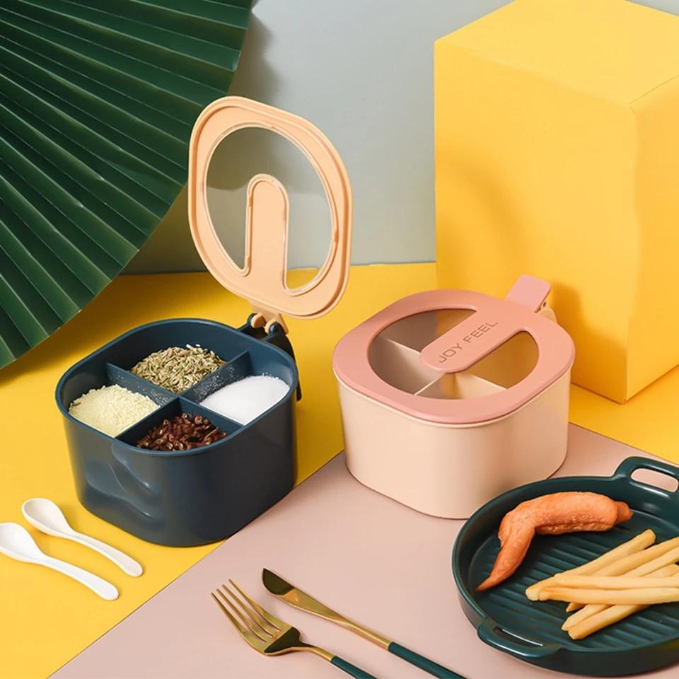 Spices Storage Box Fpur Chamber High Quality Premium Finished Spice Container Spice Jar Spice Box.. 