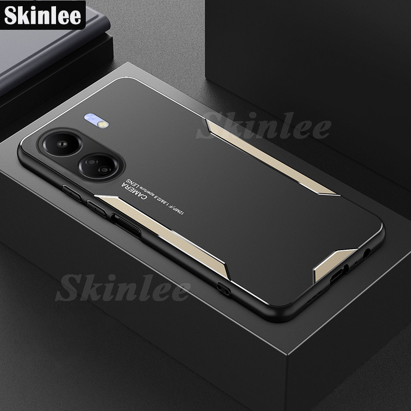 Phone case For Xiaomi Redmi 13C Back cover Heat Dissipation and Anti Drop Aluminum Alloy Back Panel Decorative Strip for Mi Redmi 13C cover cases