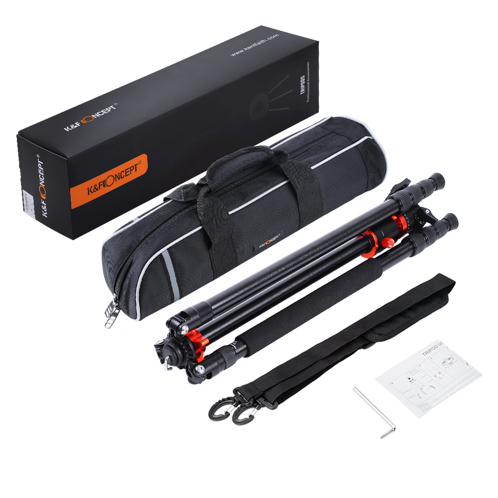 K F Concept SA254T1 93 Inch Camera Tripod 4 Section Aluminium Detachable Tripod with 360 Degree Ball Head Quick Release Plate. 