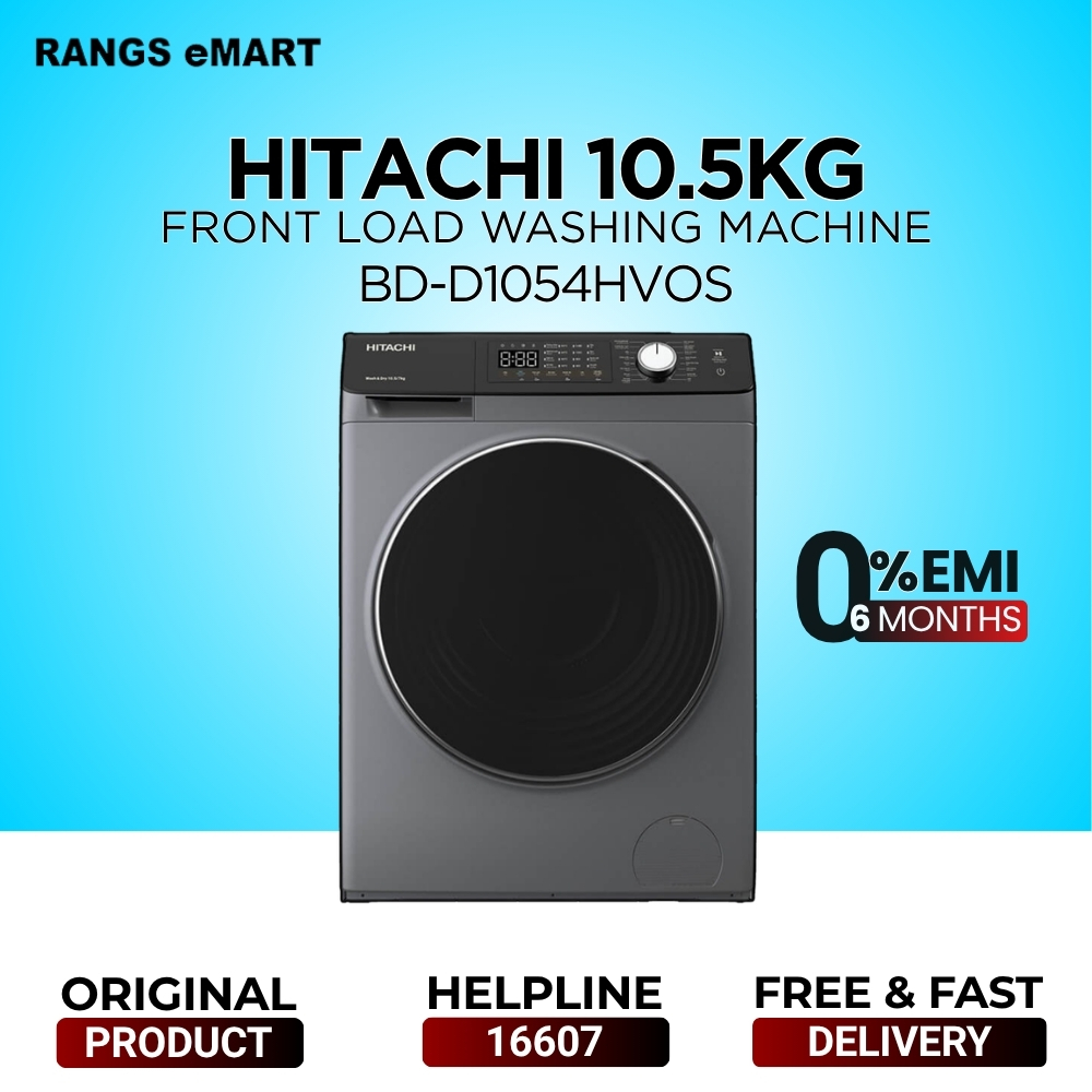 Hitachi Official 10.5 KG Front Loading Washer Dryer (BD-D1054HVOS) with Free Delivery and Free Installation