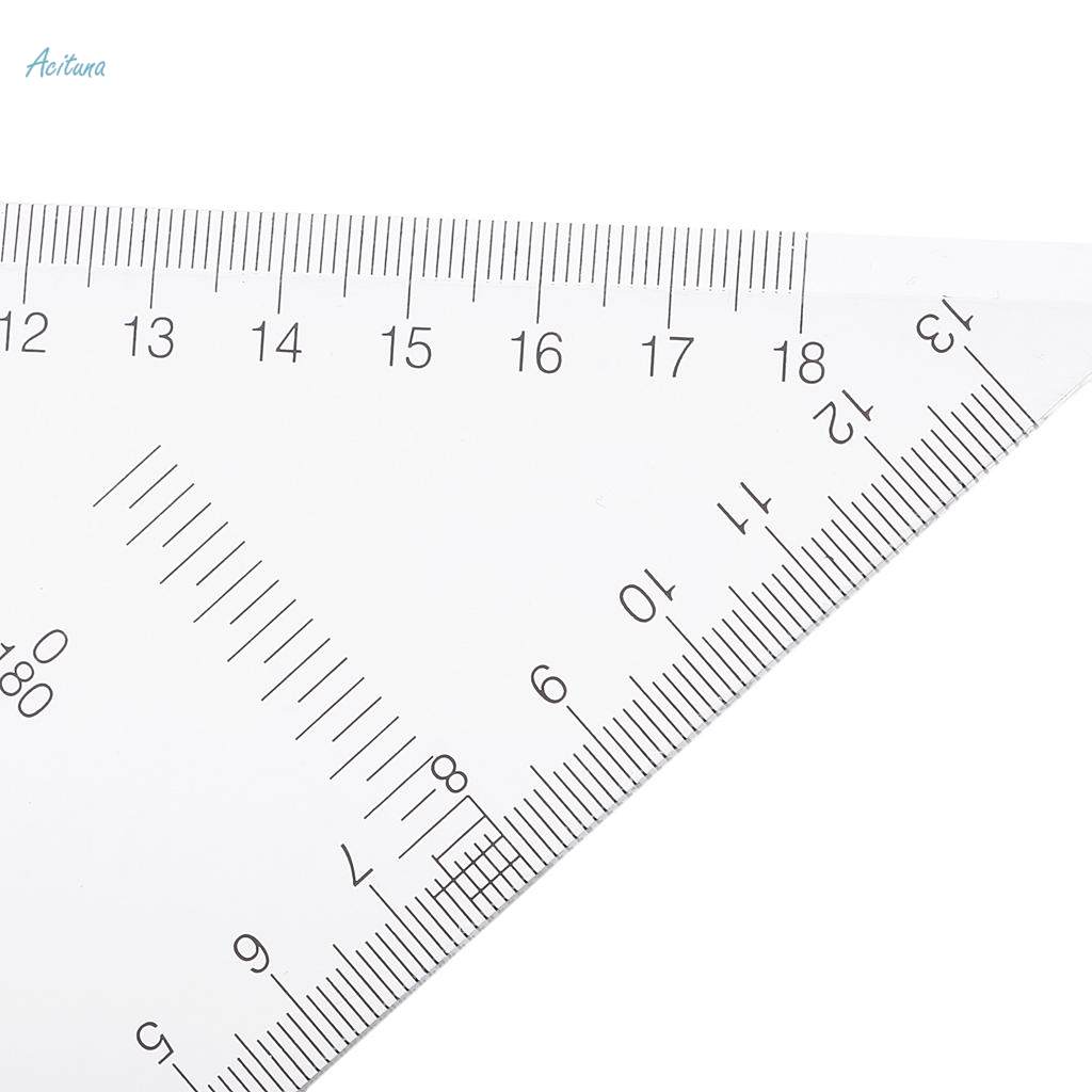 2 Pack 45/60 Degree Geometry Triangle Ruler Drawing Drafting Set Clear 30cm. 