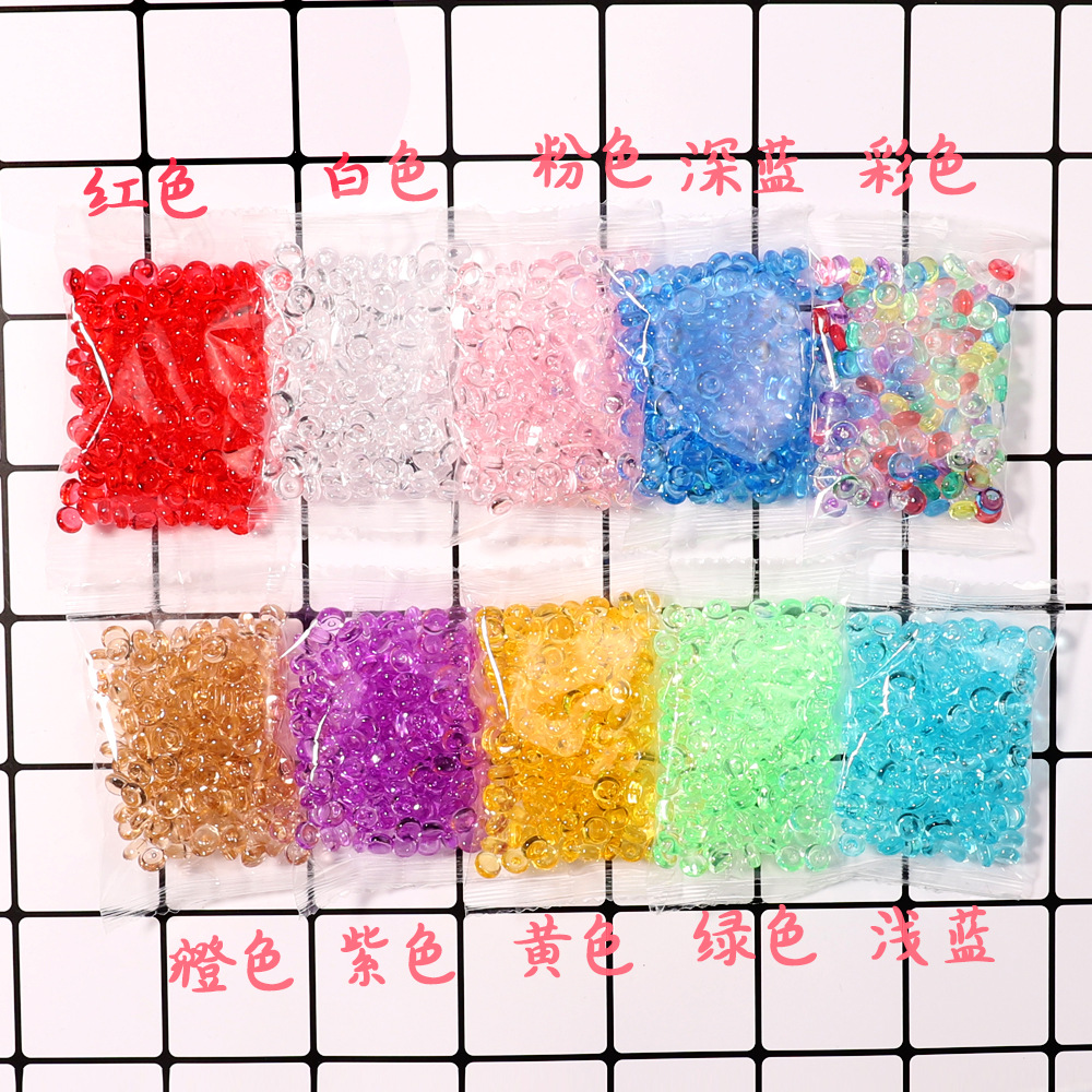 Flat Bead Small Bag Set with Simulated Millet Fish Tank Beads, Slime Blends DIY Handmade Materials