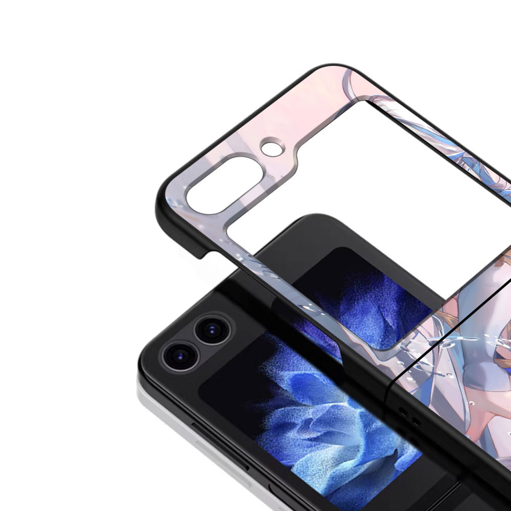 Cute Furina Genshin Impact Case for Samsung Galaxy Z Flip5 Black Hard PC Cover Z Flip 5 Folding Cell Phone Shell Zflip5 Shell. 