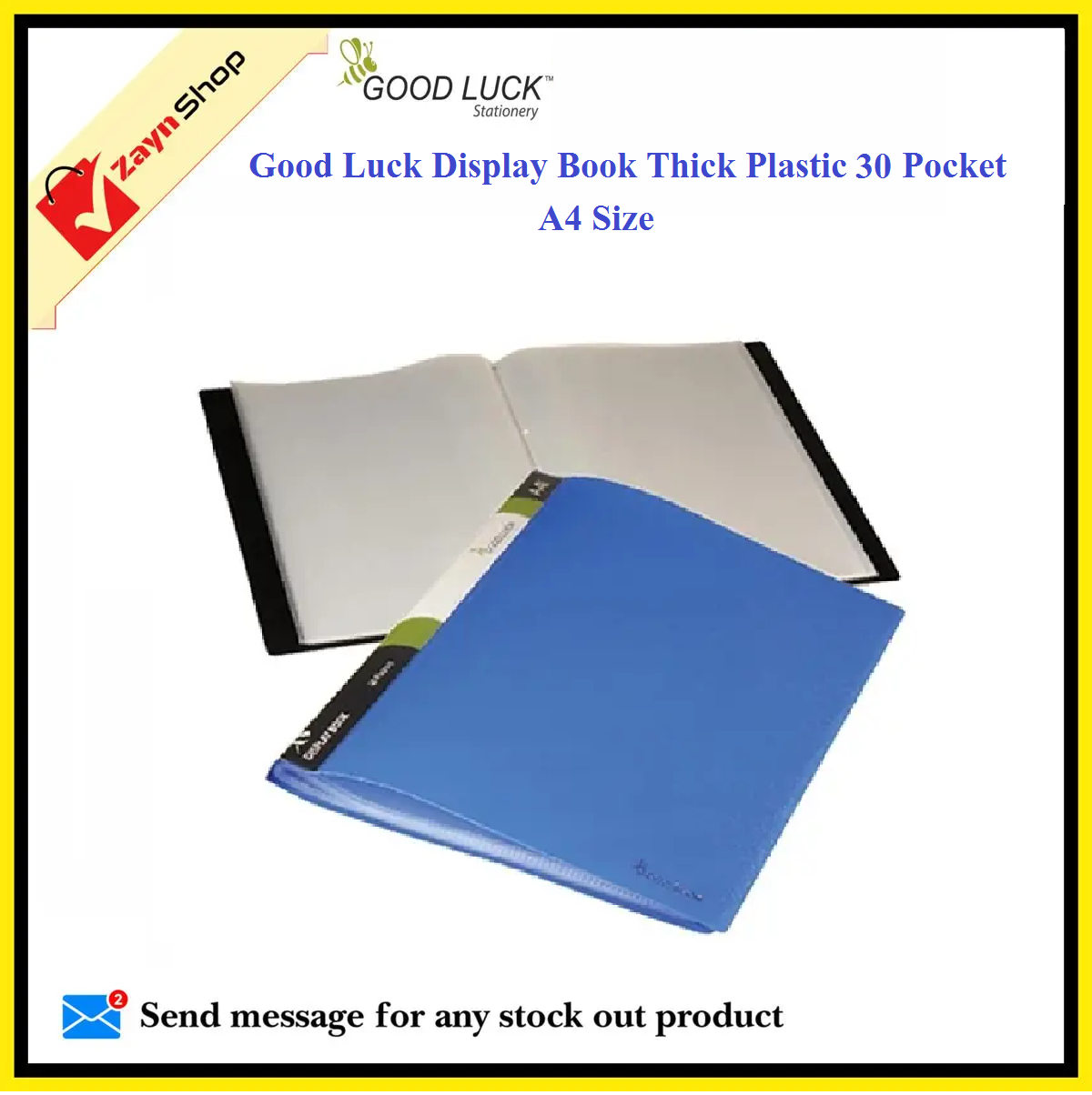 Good Luck Display Book 30 pocket Thick Plastic File Folder Display Presentation Book, A4 Size Random color 1pcs. 