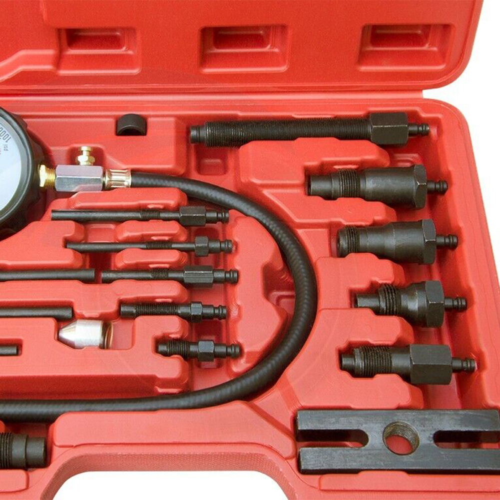 LI Professional Diesel Engine Cylinder Compression Tester 1000PSI Pressure Detector Automotive Tool Gauge Test Kit. 