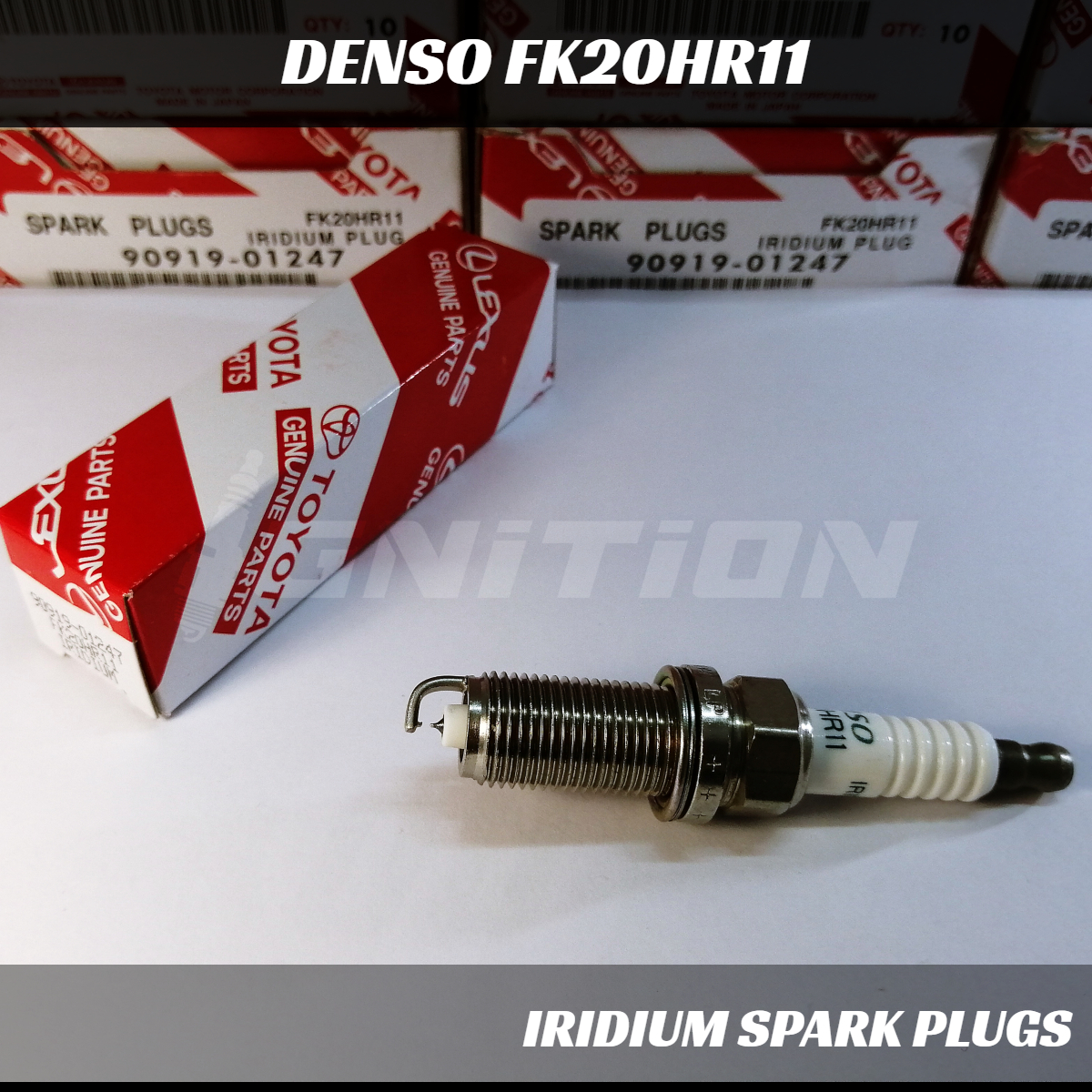 TOYOTA 90919-01247 (FK20HR11) IRIDIUM SPARK PLUG (4 PCS) For Axio / Premio / Allion. 